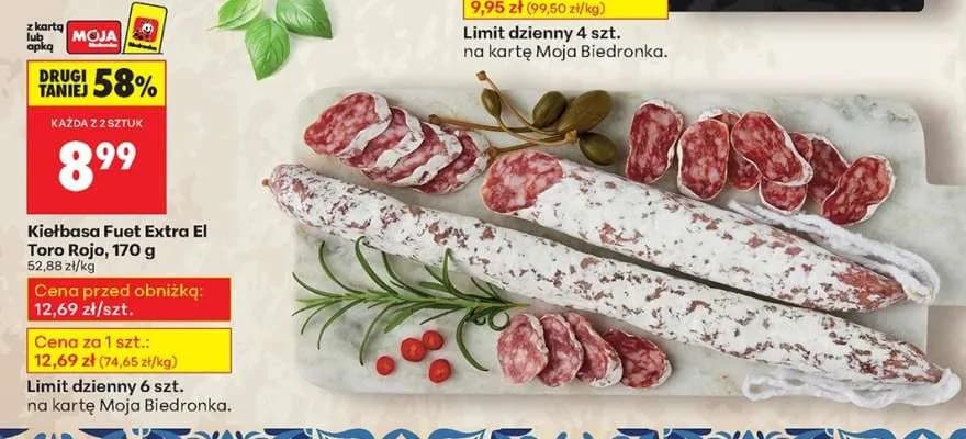 Kiełbasa szlachetna Biedronka - najlepsze ceny i wartości odżywcze